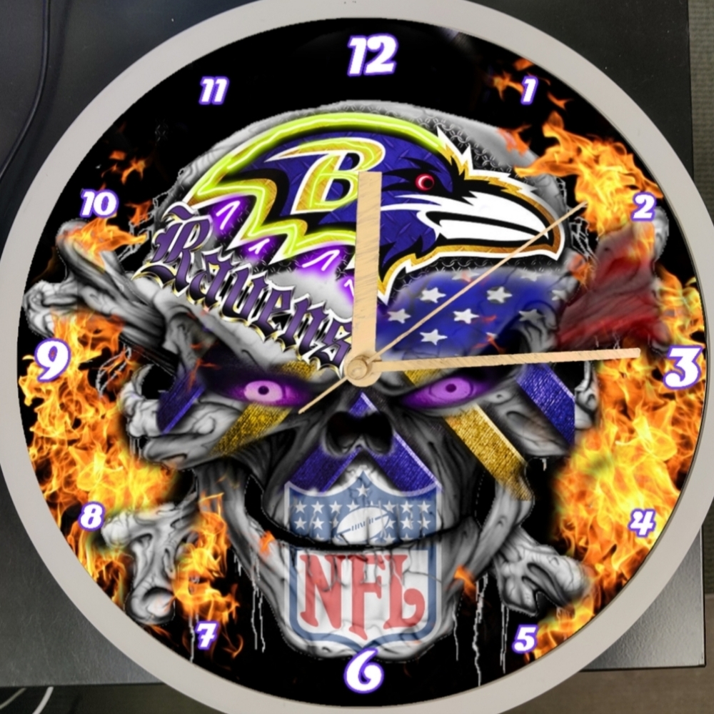 Baltimore Ravens clock - Picture 5 of 5